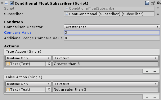 Compare Float and Run Different Actions on True and False