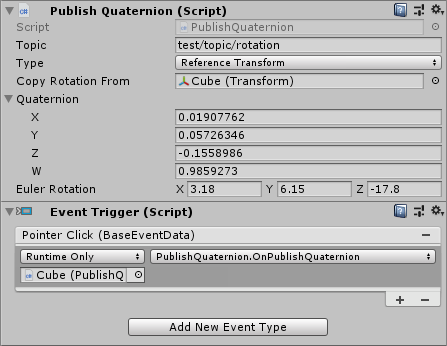 Publish Rotation Quaternion