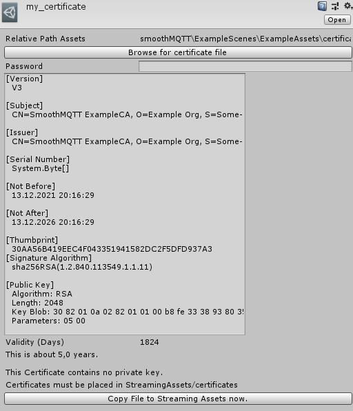 Public CA certificate